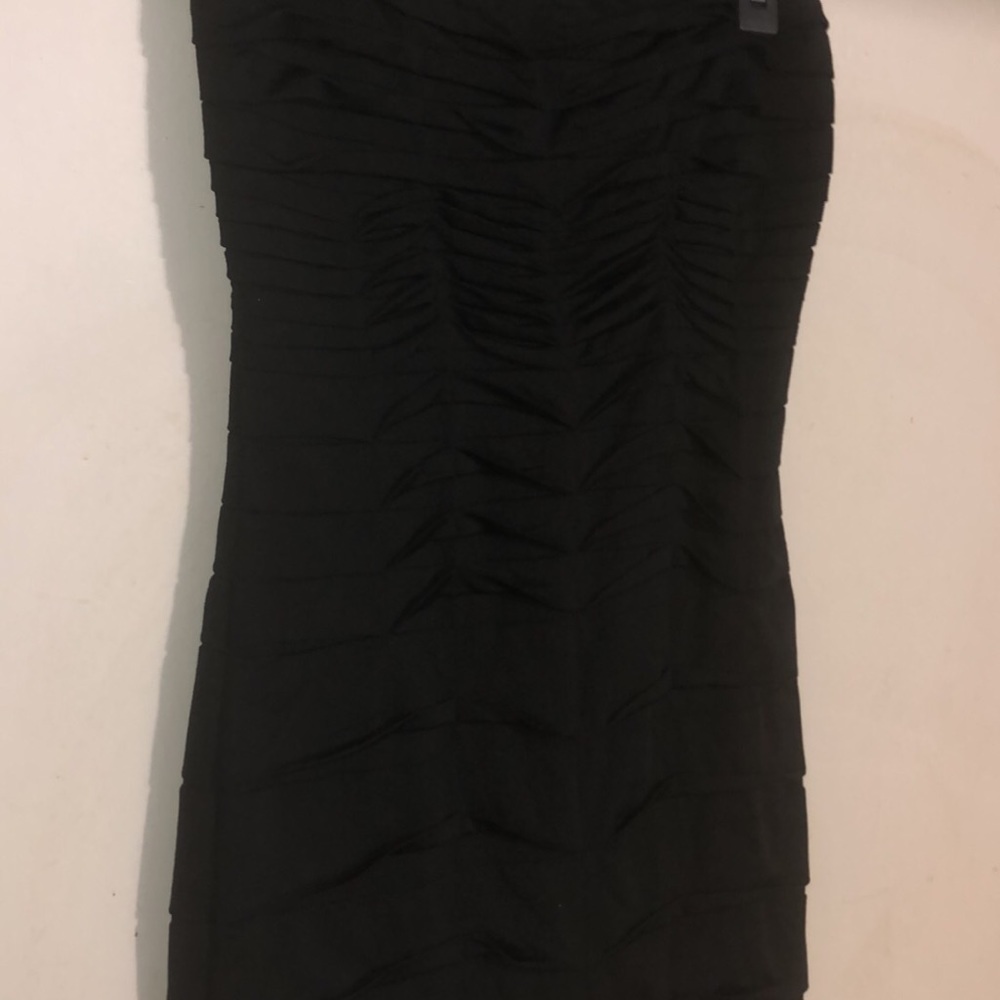 Black strapless dress